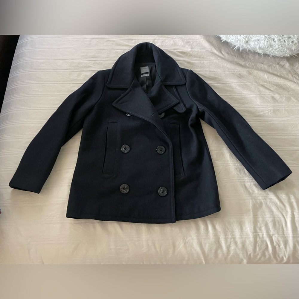 Heavy GAP navy blue coat, size S